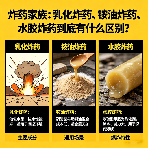 玉溪炸药家族：乳化炸药、铵油炸药、水胶炸药到底有什么区别？